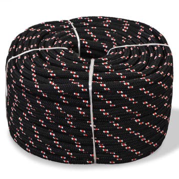 vidaXL Boot touw 10 mm 50 m polypropyleen zwart, Verzenden, Nieuw