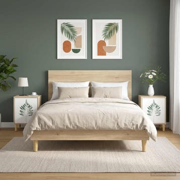 vidaXL Nachtkastje HANAU 2 st Sonoma Eiken 36 x 33 x 50 cm, Minder dan 45 cm, Verzenden, Nieuw, Minder dan 55 cm