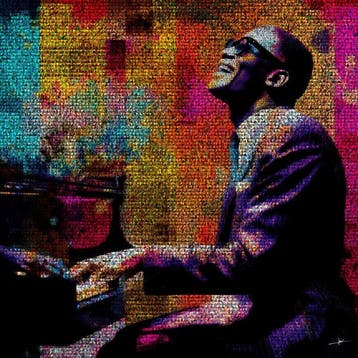 David Law - Crypto Ray Charles II - Format XL 60x60, Antiek en Kunst