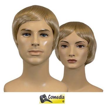 Theaterpruik kort steil blond, Verzenden, Nieuw, Feestartikel