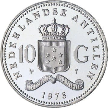 Nederlandse Antillen. Juliana. 10 Gulden 1978 PROOFLIKE