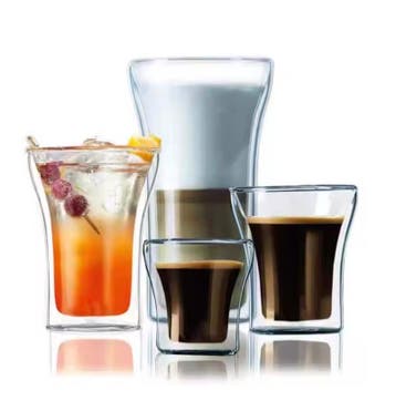 Dubbelwandig Glazen Kopje – Hittebestendig Glas voor Koffie,, Verzenden, Nieuw