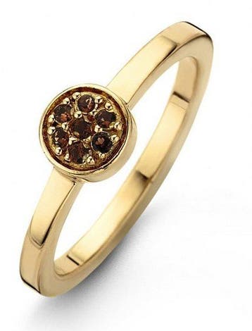 Casa Jewelry Ring Melody Brown 52 CZ - Goud Verguld -, Verzenden, Nieuw