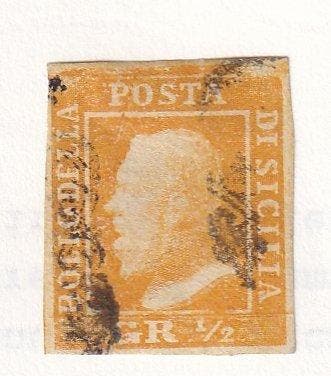 Italiaanse oude staten - Sicilië - 1/2 Grano carta di, Gestempeld