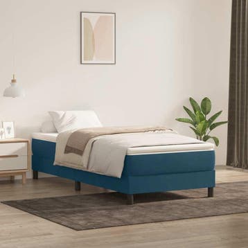 vidaXL Boxspring zonder matras fluweel donkerblauw 90x220 cm, Huis en Inrichting, Eenpersoons, Nieuw, Stof, Verzenden