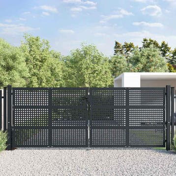 vidaXL Tuinpoort Antraciet 400x125 cm Staal, Verzenden, Nieuw