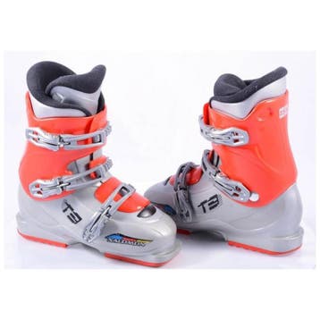 36,5 37 38 38,5 kinder skischoenen SALOMON T3, GREY/red, Sport en Fitness, Verzenden, Gebruikt, Salomon