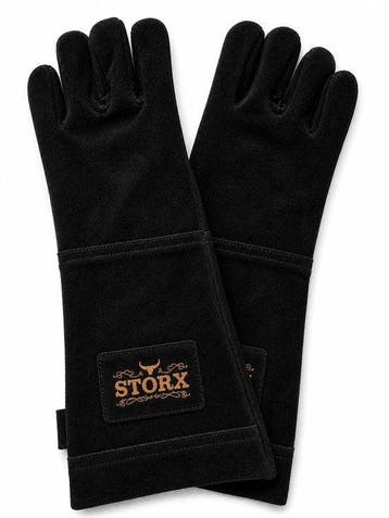Storx Leren BBQ Handschoenen Zwart – Hittebestendige Grillha, Tuin en Terras, Verzenden, Nieuw