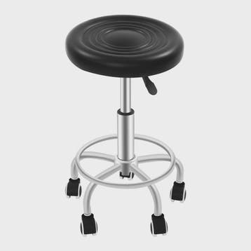 Verstelbare Bar Kruk met Wielen - 360° Draaibaar & 150kg Dra, Verzenden, Nieuw