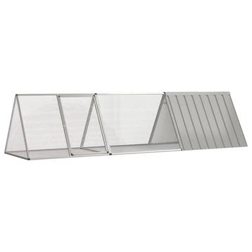 vidaXL Konijnenkooi Grijs 302,5x80,5x71 cm Gegalvaniseerd, Dieren en Toebehoren, Knaagdieren en Konijnen | Hokken en Kooien, Verzenden