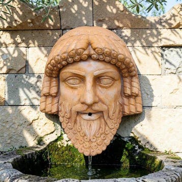 sculptuur, Decorazione Fontana Zeus - 32 cm - Gegoten steen