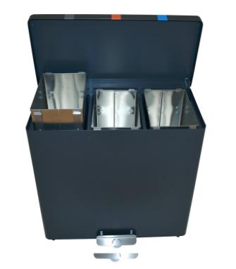 Afvalbak | Grafietgrijs | 102 liter | Incl. bekerinzet, Verzenden, Nieuw in verpakking