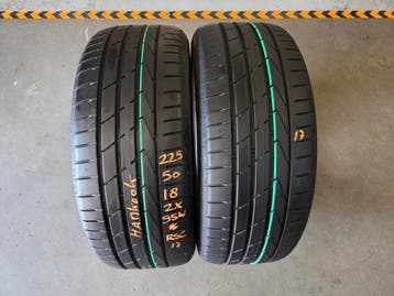 225/50/18 95W*RSC HANKOOK ZOMERBANDEN 6,9MM PROFIEL 2X, Ophalen, 18 inch, Gebruikt, Band(en)