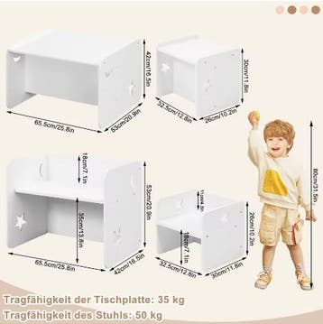 Kindertafel met 2 Stoelen voor Spelen en Leren, Kinderen en Baby's, Verzenden, Nieuw