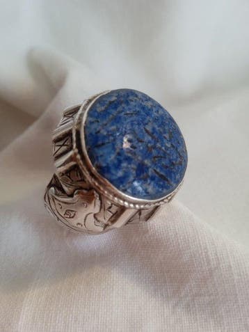 Lapis lazuli - Zilver - Ring - Vintage
