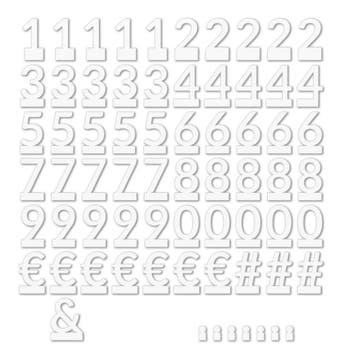 Oacklux Cijfer- en Symbolenset voor Kana Letterhouder Wit -, Nieuw in verpakking
