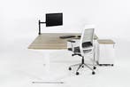 Hoekbureau ronde zit TUBE wit-eiken 200x160, Ophalen of Verzenden, Nieuw in verpakking