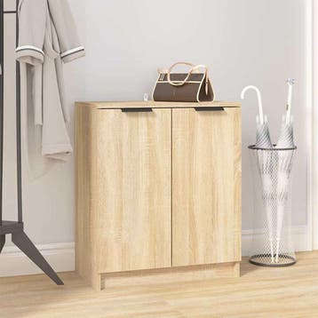 vidaXL Schoenenkast 59x35x70 cm bewerkt hout sonoma, Verzenden, Nieuw