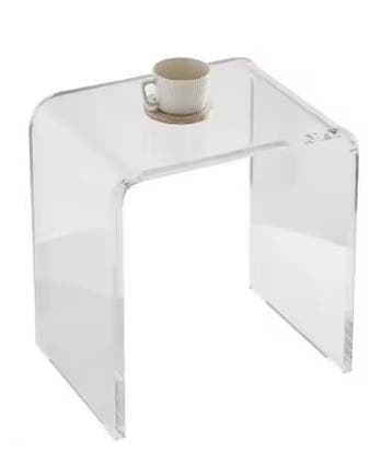 Transparante U-vorm acryl bijzettafel – 46 cm hoog, Huis en Inrichting, Tafels | Bijzettafels, Verzenden, Nieuw