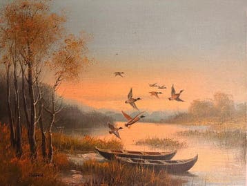 Onbekende kunstenaar - Entenflug am Morgen