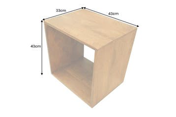 Bijzettafel MAKASSAR 45cm met opbergruimte mangohout bruin, Ophalen of Verzenden, Nieuw