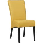 Leren eetkamerstoel Just - Toledo Lemon (geel) - Poten hout, Huis en Inrichting, Stoelen, Ophalen of Verzenden, Nieuw, Leer, Bohemian, Eigentijds, Klassiek, Retro, Romantisch, Scandinavisch