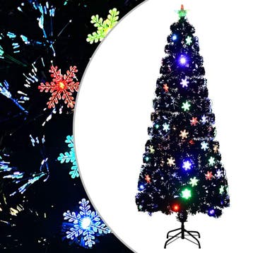 vidaXL Kerstboom met LED-sneeuwvlokken 240 cm glasvezel, Diversen, Verzenden, Nieuw