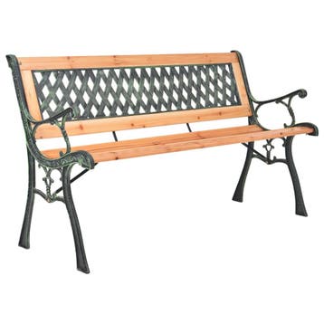vidaXL Tuinbank 116 cm gietijzer en massief vurenhout, Tuin en Terras, Tuinbanken, Verzenden, Nieuw, Hout