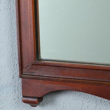 Strakke halspiegel ca 1920 met bloemmahonie kroonstuk gewelf, Ophalen of Verzenden