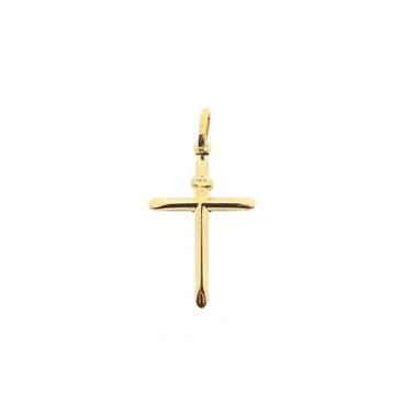 Gouden hanger van een kruis; INRI (Hanger of bedel), Ophalen of Verzenden, Gebruikt, Goud, Overige merken