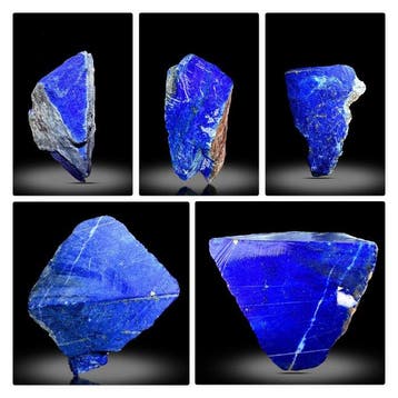 Topkwaliteit natuurlijke ruwe lapis lazuli, partij van 5 –