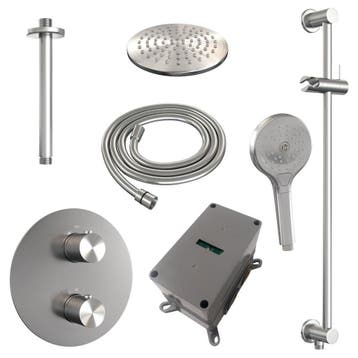 Brauer Brushed Carving Thermostatische Regendoucheset Inbouw, Ophalen of Verzenden, Nieuw