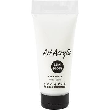 Acryl Verf, semi-glanzend, dekkend, wit, 75 ml/ 1 fles, Hobby en Vrije tijd, Schilderen, Nieuw