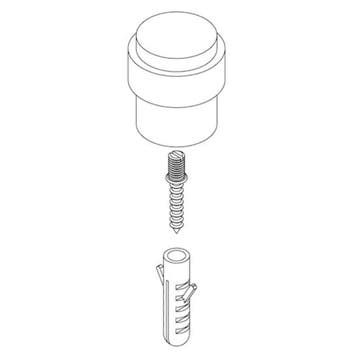Deurstopper vloermontage 30x40mm getrommeld messing - muu..., Ophalen of Verzenden, Nieuw, Koper of Messing, Overige typen