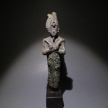 Oud-Egyptisch Brons Osiris-godbeeld. 15,5 cm hoog. Late, Verzamelen