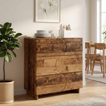 vidaXL Dressoir Oud hout 70 x 38 x 75 cm Bewerkt hout, Verzenden, Nieuw, 50 tot 100 cm, 25 tot 50 cm