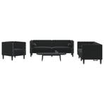 vidaXL 3-delige Loungeset Chesterfield met bolsters fluweel, Huis en Inrichting, Banken | Bankstellen, Verzenden, Nieuw, Vierpersoons of meer