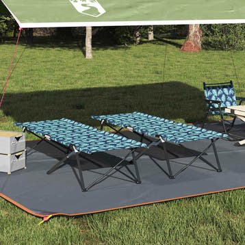 vidaXL Opvouwbaar Camping Bed Blad 2 st Bossen 206 x 76 x 74, Caravans en Kamperen, Verzenden, Nieuw