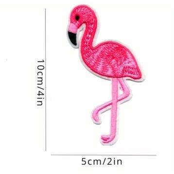 Embleem Flamingo- 10 x 5 cm - applicatie - opstrijken - s..., Ophalen of Verzenden, Nieuw, Overige typen