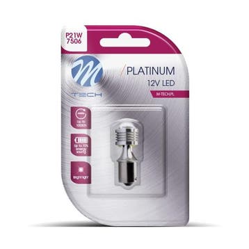 M-Tech LED P21W BA15s 12V - Platinum - Canbus - 4x Osra..., Verzenden, Nieuw