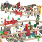TRUUSK Houten Treinset - 100 Delen - Magnetische Kraan - Beu, Verzenden, Nieuw