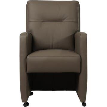 Leren eetkamerstoel Sharp - Toledo Moss (bruin/groen) - Met, Eigentijds, Modern, Bruin, Nieuw, Leer