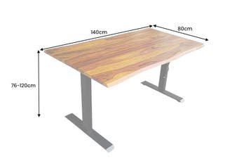 Bureau MAMMUT 140 cm tafelblad van sheeshamhout zonder poten, Ophalen of Verzenden, Nieuw