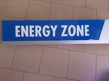 Reclamesign Energy zone - Reclamebord - Metaal, plexiglas
