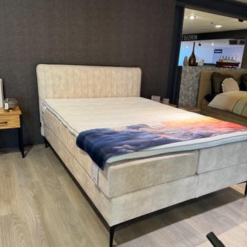 Boxspring Desire - Cinderella - 160x210 - Stof Naturel -, Ophalen of Verzenden, Nieuw, Modern
