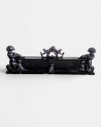 Baroque style carved wooden panel with cherubs - Paneel -