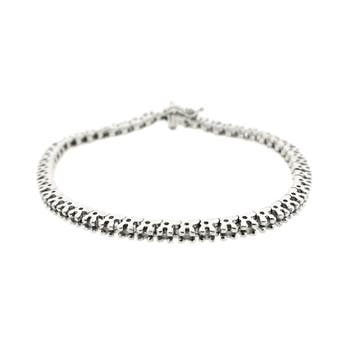 Witgouden tennisarmband met diamant; 1,00 ct., Gebruikt, Ophalen of Verzenden, Met edelsteen, Goud