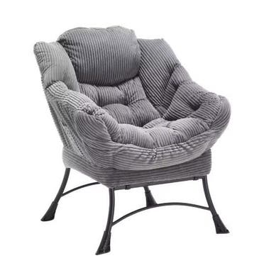 Lounge Fauteuil met Voetenbank – Fluweel en Stalen Frame, Verzenden, Nieuw