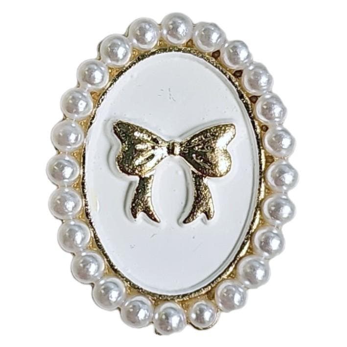 Fako Bijoux - Magnetische Mini Broche - Ovaal Strik Met, Sieraden, Tassen en Uiterlijk, Broches, Verzenden