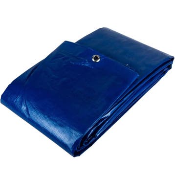 10x12 blauw 100gr afdekzeil met zeilringen - bouwzeil, Ophalen of Verzenden, Nieuw, 15 m² of meer, Zeil